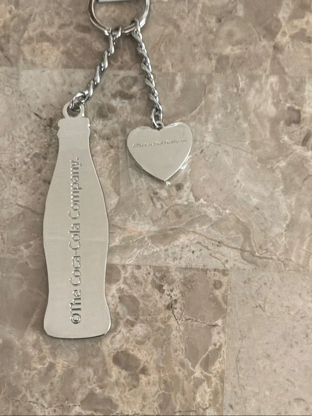 Coca Cola Red Bottle & Heart Keychain - Forever 21